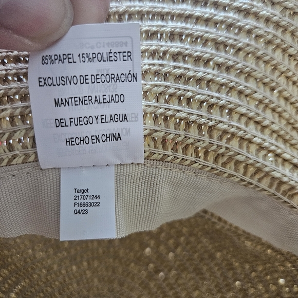 Cat And Jack Straw Floral Embroidered Sun Hat 12-24 Months NWT - Picture 6 of 7